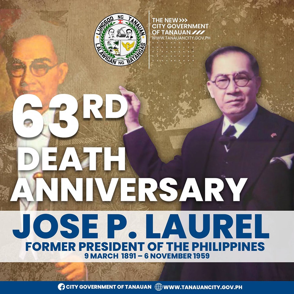 Pag gunita ng ika-63 kamatayan ng bayaning Tanaueño na si dating Presidente Jose P. Laurel Sr.