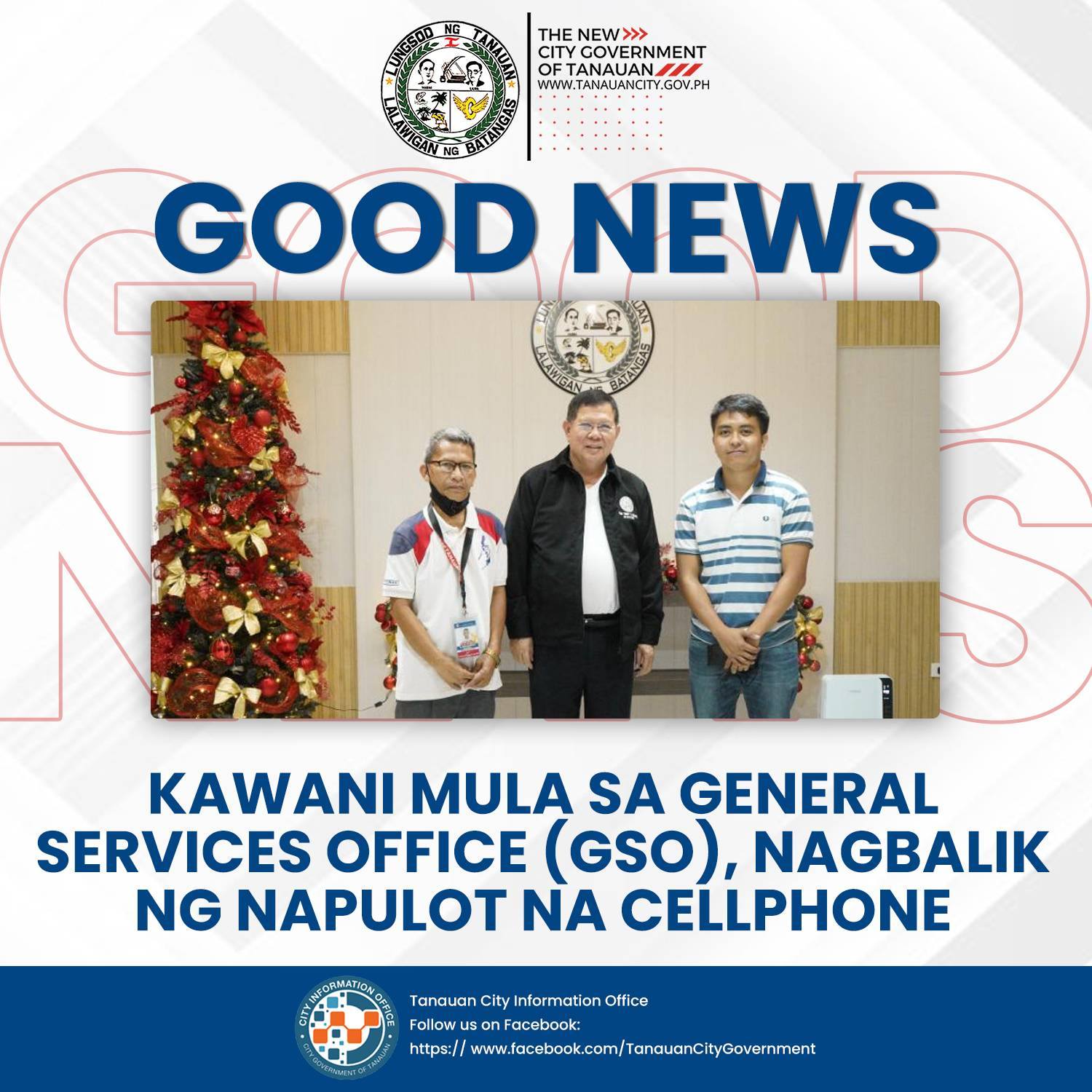 Kawani mula sa General Service Office (GSO) nagbalik ng napulot na Cellphone.