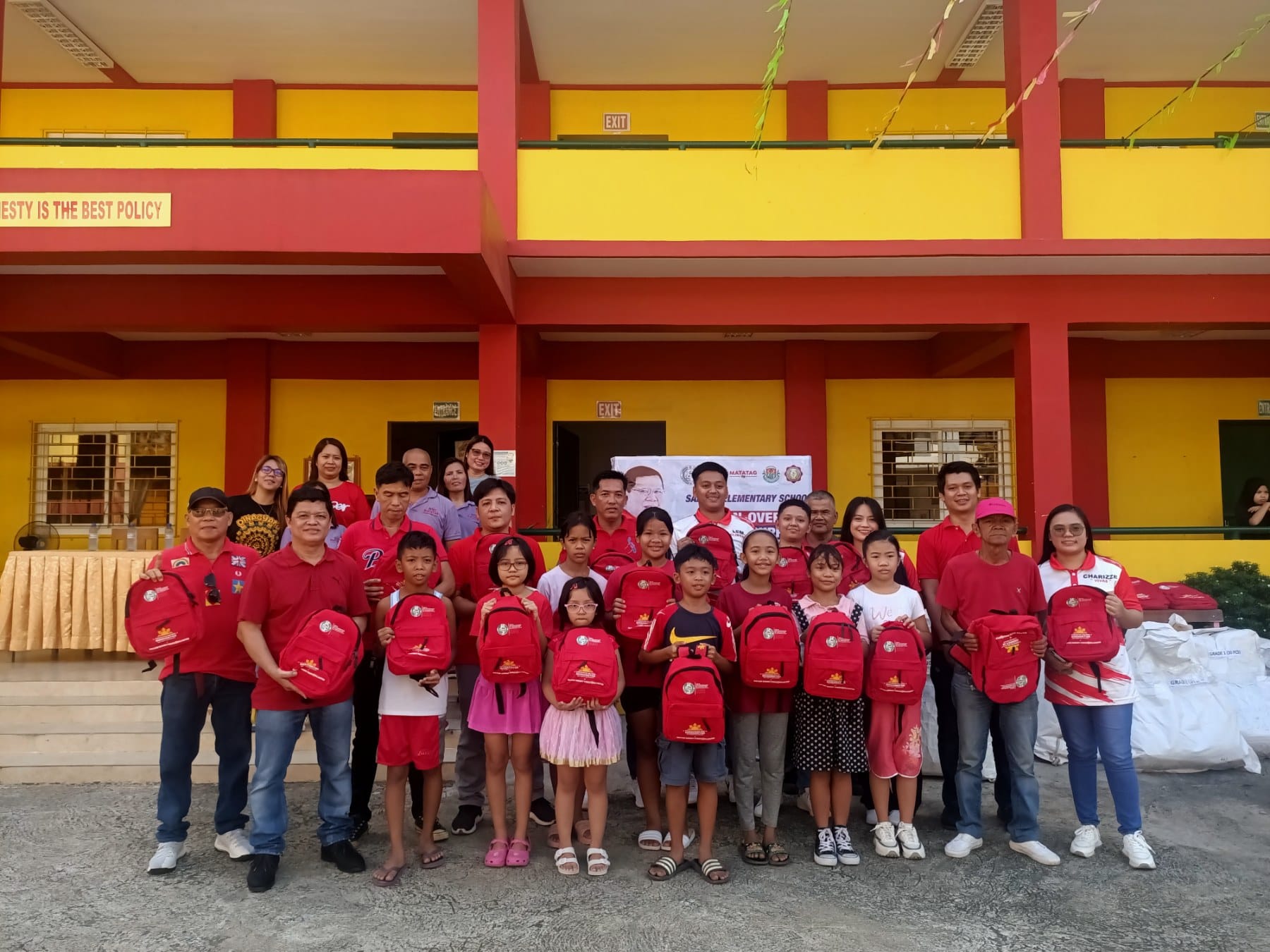 Distribution of School Bags and Supplies, Sambat Elementary School.