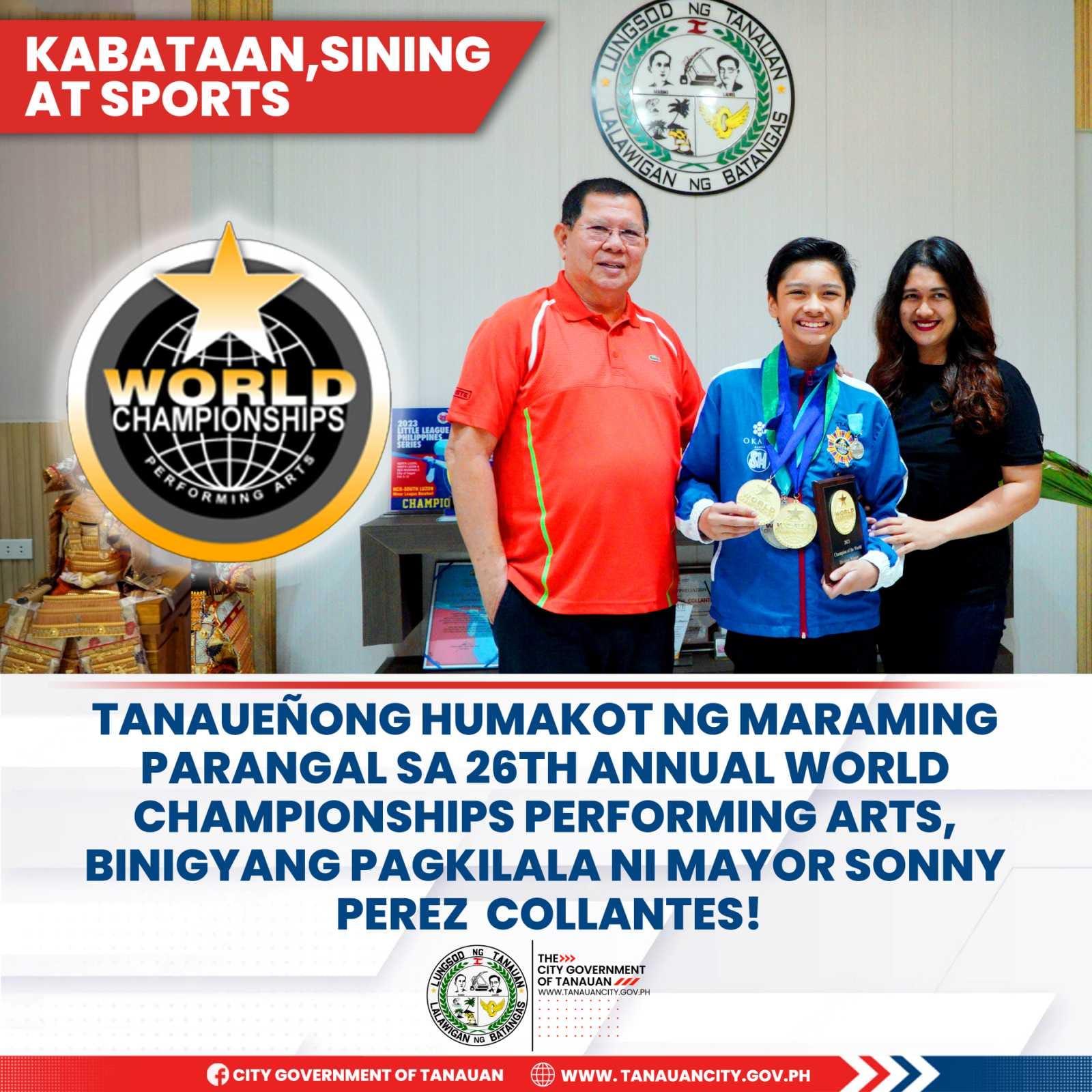26th Annual World Championships Performing Arts, binigyang pagkilala ng Pamahalaang Lungsod