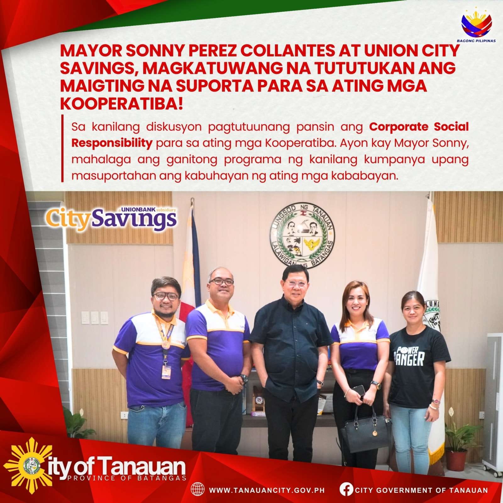 Mayor Sonny Perez Collantes with Union City Savings