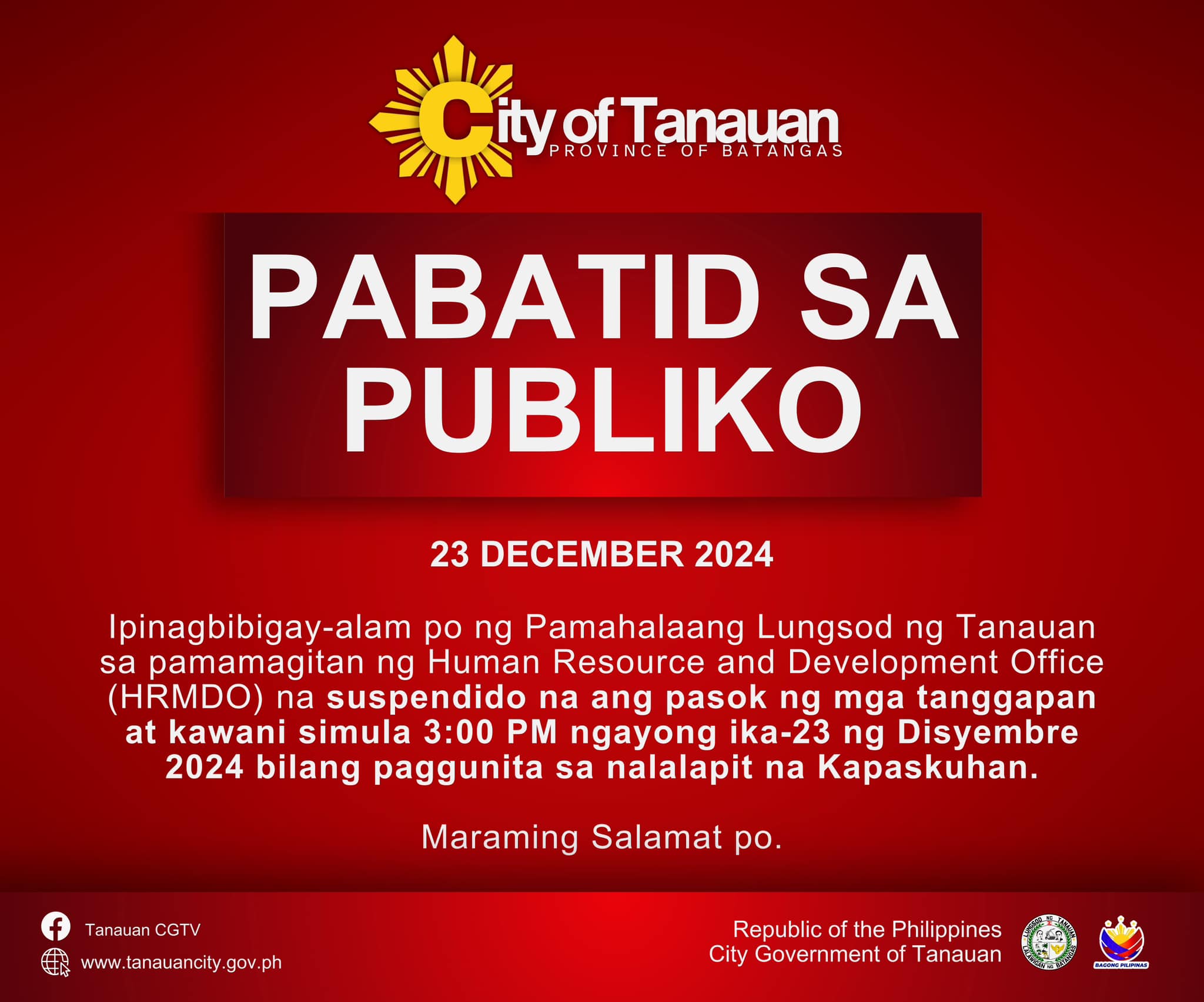 PABATID SA PUBLIKO