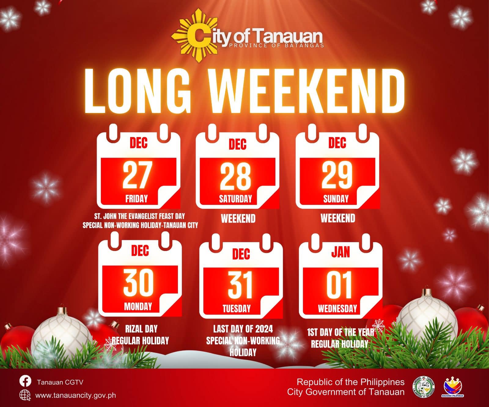 LONG WEEKEND AHEAD!